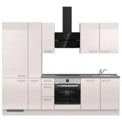 K&uuml;chenleerblock 270 cm in Schieferfarben, Hellgrau