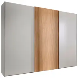 Schwebet&uuml;renschrank in Champagner, Eiche Bianco