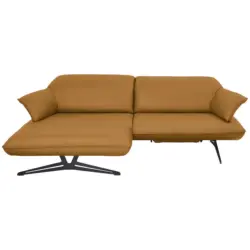 Ecksofa in Echtleder Bernsteinfarben 169/252 cm