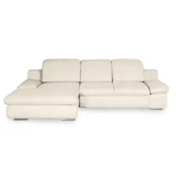 Ecksofa in Chenille Creme 165/286 cm