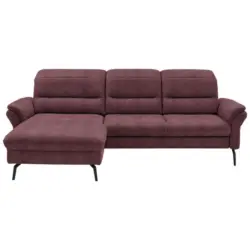 Ecksofa in Flachgewebe Weinrot 181/260 cm