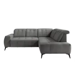 Ecksofa in Cord Grau 261/200 cm