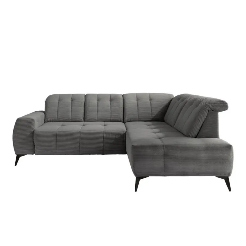 Ecksofa in Cord Grau 261/200 cm