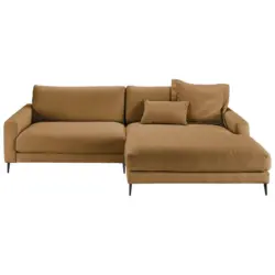 Ecksofa in Flachgewebe Currygelb 272/190 cm