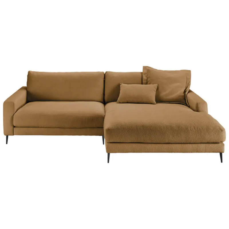 Ecksofa in Flachgewebe Currygelb 272/190 cm