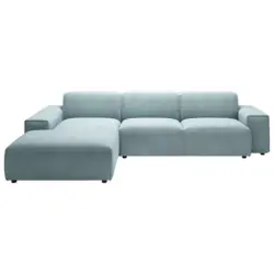 Ecksofa 9125 in Cord Hellblau 189/300 cm
