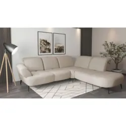 Ecksofa Dance E in Mikrofaser Beige 302/270 cm