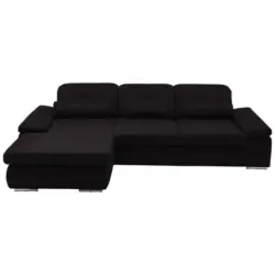 Ecksofa in Flachgewebe Anthrazit 195/309 cm
