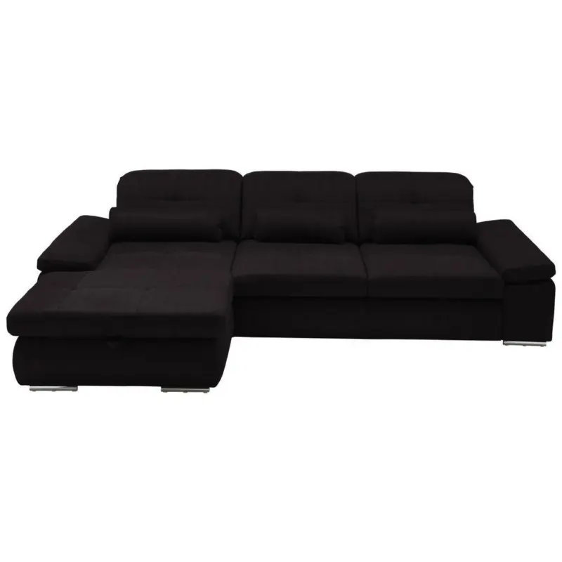 Ecksofa in Flachgewebe Anthrazit 195/309 cm