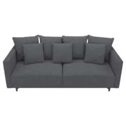 Schlafsofa in Webstoff Dunkelgrau Skandinavisch