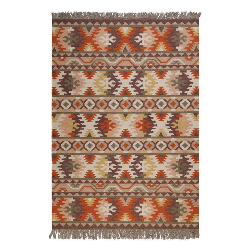 Handwebteppich 140/200 cm Balou Beige, Rostfarben, Rotbraun