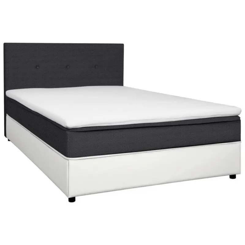 Boxbett 160/200 cm in Anthrazit, Wei&szlig;