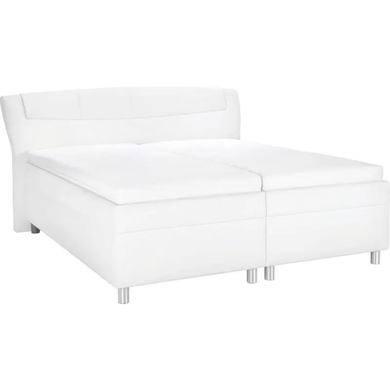 Polsterbett Matratze, gepolstertes Kopfteil, Lattenrost, Bettkasten, motorische Verstellbarkeit Wei&szlig; 200/210 cm