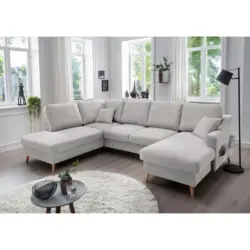 Wohnlandschaft Valentina in Chenille Grau