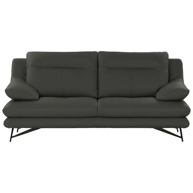 3-Sitzer-Sofa Cezanne in Echtleder Grau