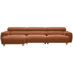 Ecksofa in Velours Terracotta 150/329 cm