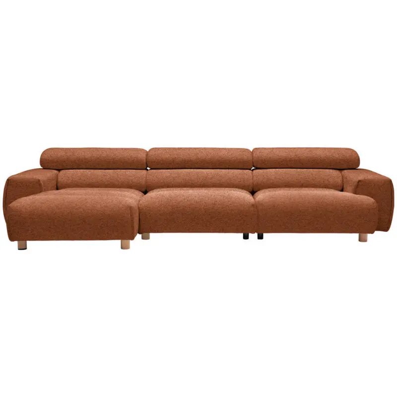 Ecksofa in Velours Terracotta 150/329 cm