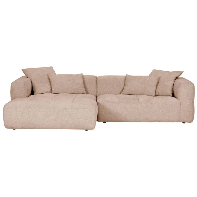 Ecksofa in Flachgewebe Rosa 170/280 cm