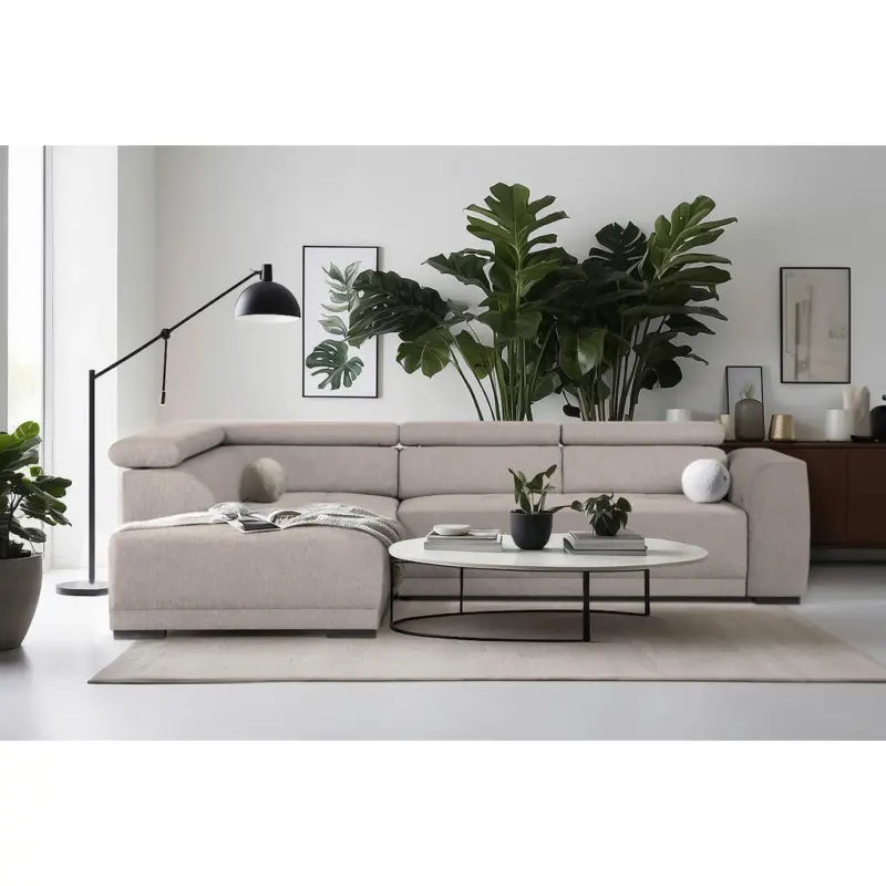 Ecksofa in Struktur Taupe 205/284 cm