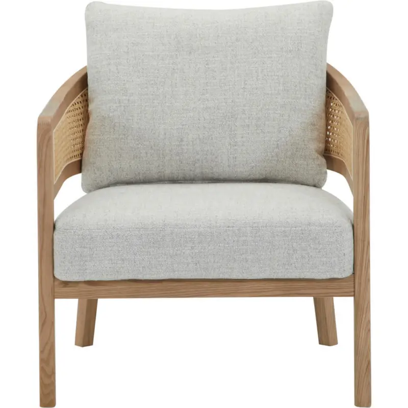 Sessel in Flachgewebe Hellgrau