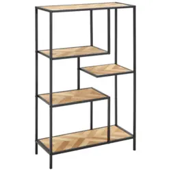 Regal 76/121/32 cm Schwarz, Kieferfarben