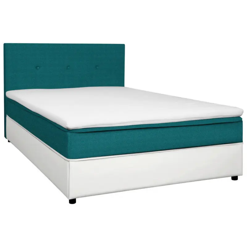 Boxbett 140/200 cm in T&uuml;rkis, Wei&szlig;