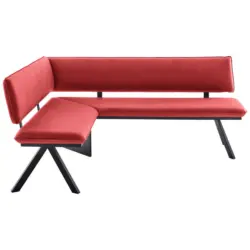 Eckbank 140/180 cm in Rot, Schwarz