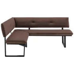 Eckbank 140/180 cm in Schwarz, Hellbraun