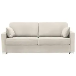 Schlafsofa in Webstoff Creme