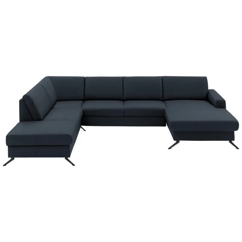 Wohnlandschaft in Echtleder Dunkelblau