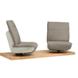 2-Sitzer-Sofa in Hochflor Echtleder Creme, Greige