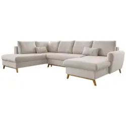 Wohnlandschaft in Chenille Beige