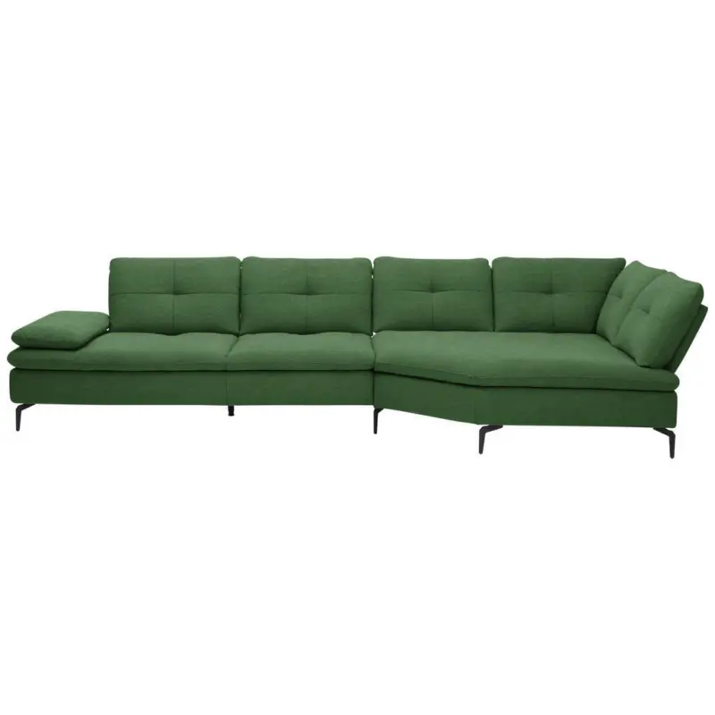 Ecksofa in Flachgewebe Gr&uuml;n 344/157 cm