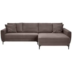 Ecksofa in Cord Dunkelbraun 283/174 cm