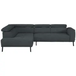 Ecksofa in Chenille Grau 205/280 cm