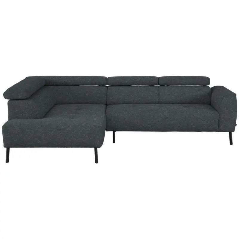 Ecksofa in Chenille Grau 205/280 cm