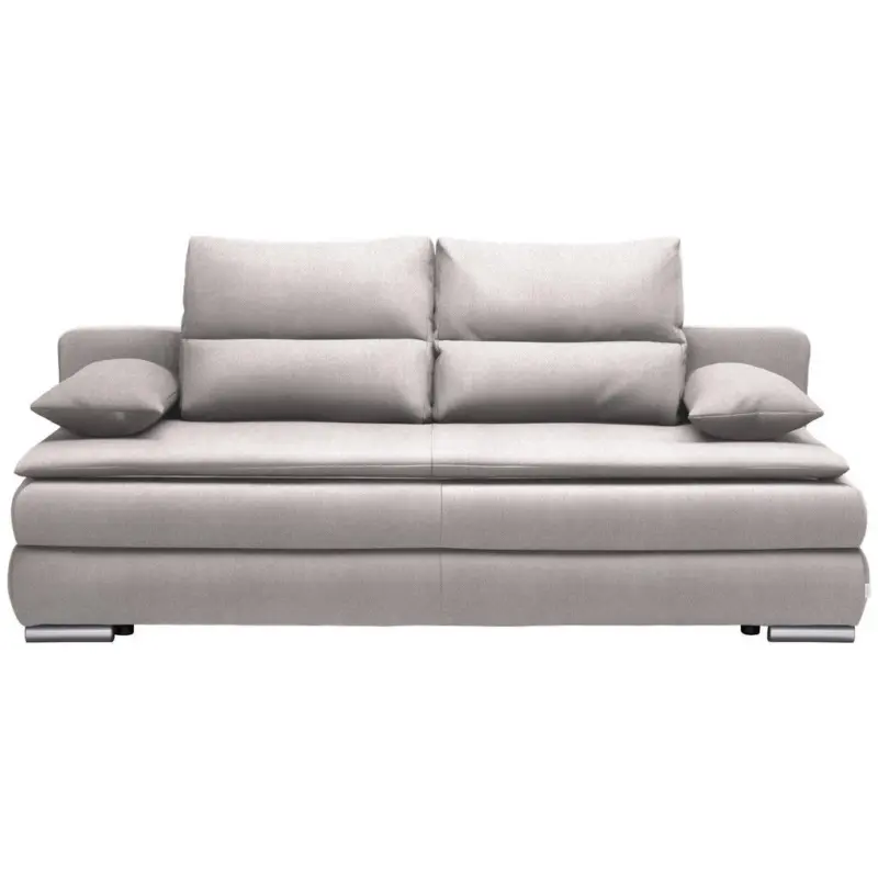 Schlafsofa in Webstoff Silberfarben