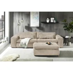 Hocker in Textil Greige