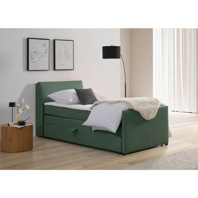 Boxspringbett 100/200 cm in Gr&uuml;n