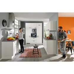 K&uuml;chenblock in Wei&szlig; Hochglanz