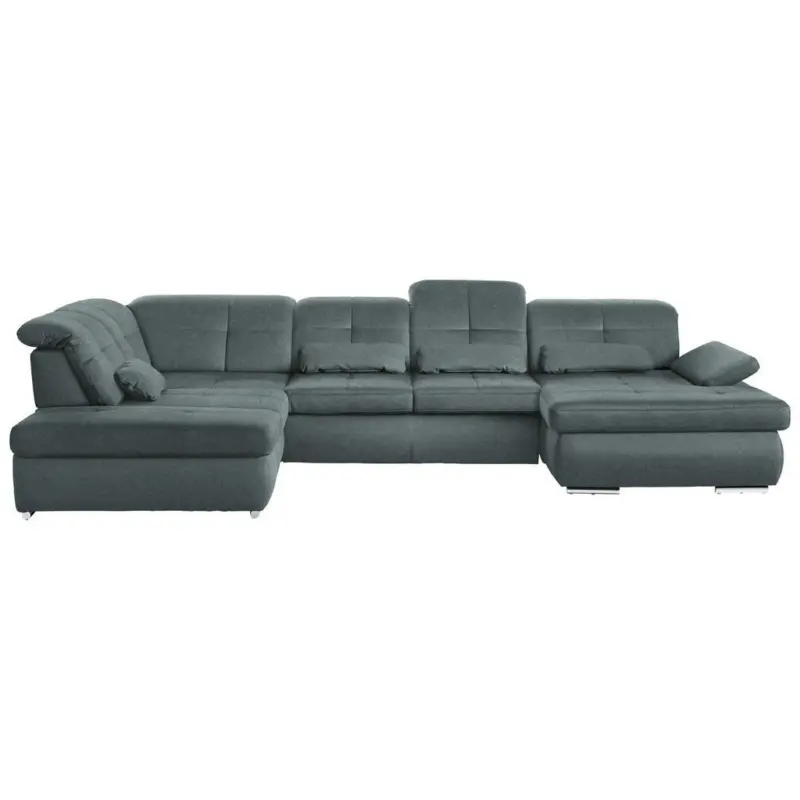 Wohnlandschaft in Mikrofaser Blaugrau