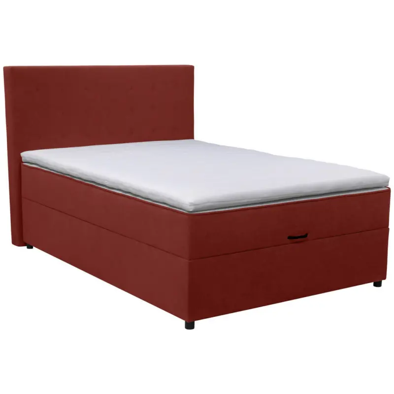 Boxbett 140/200 cm in Weinrot