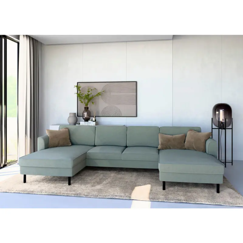 Wohnlandschaft in Struktur Grau