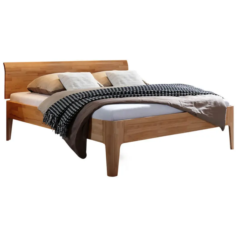 Bett 140/200 cm in Buchefarben