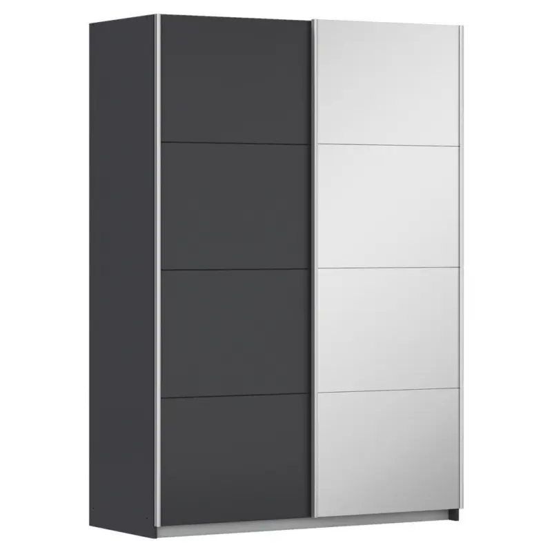 Schwebet&uuml;renschrank in Graphitfarben, Silberfarben