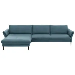 Ecksofa inkl. Funktion in Echtleder Blau 172/334 cm
