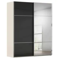 Schwebet&uuml;renschrank in Schwarz, Champagner