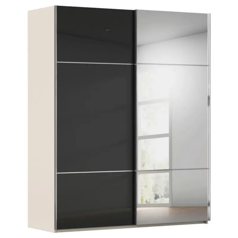 Schwebet&uuml;renschrank in Schwarz, Champagner