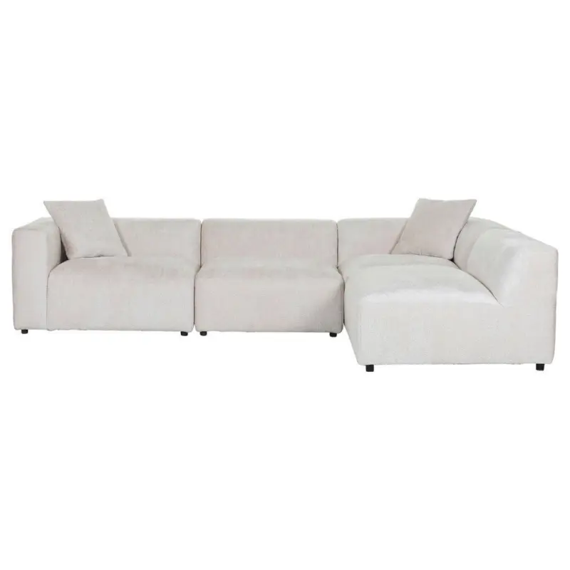 Ecksofa in Chenille Creme 317/239 cm