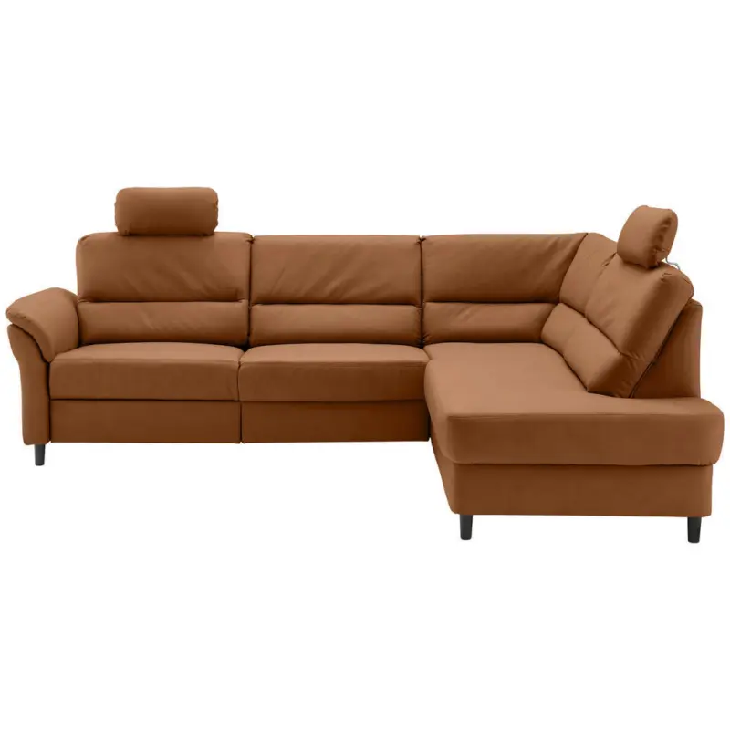 Ecksofa in Lederlook Cognac 266/190 cm